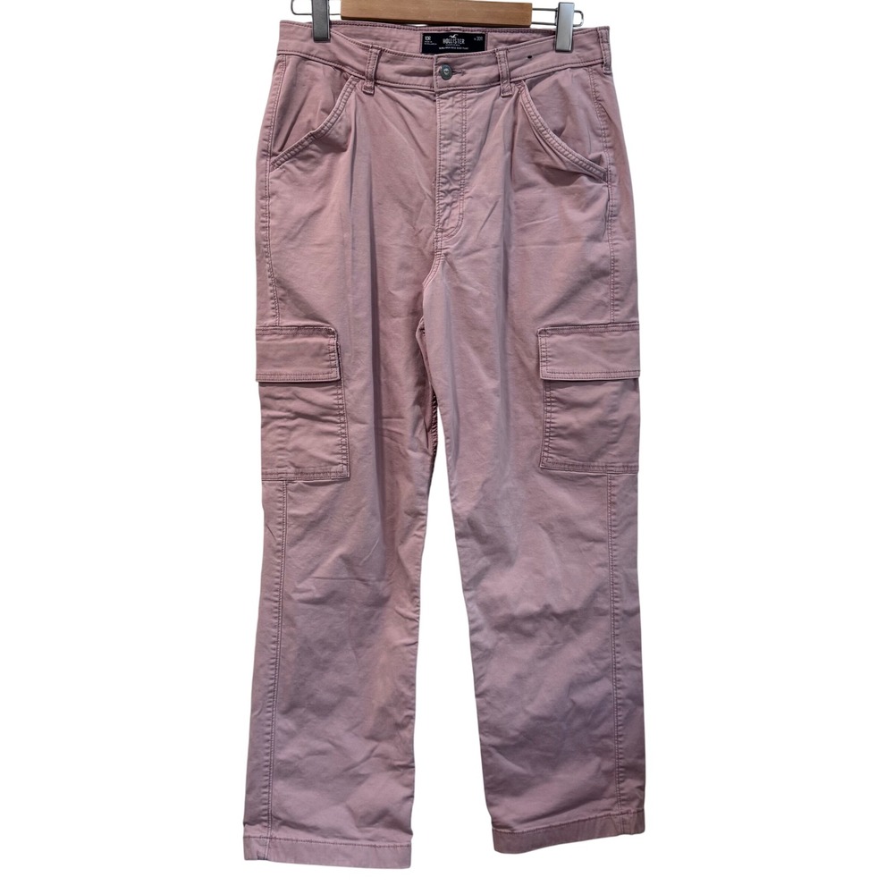 Hollister‎ California Ultra High Rise Dad Pant Light Pink Cargo Women 10R 30W